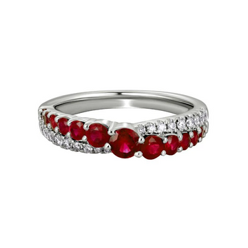 Ruby & Diamond Crossover Ring